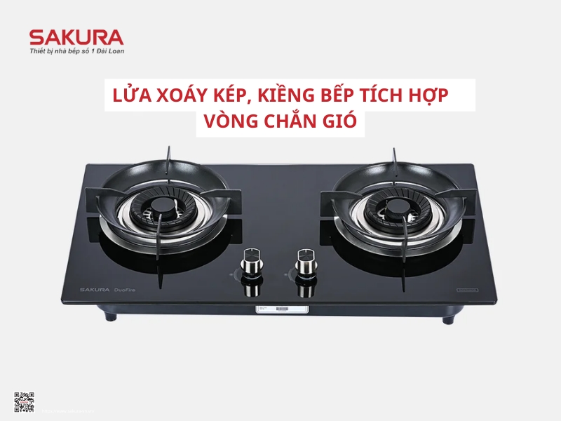 Bếp gas âm đôi SAKURA SG2526GB