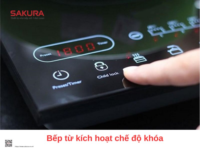 Bếp từ hiện chữ L khi đang trong chế độ khóa