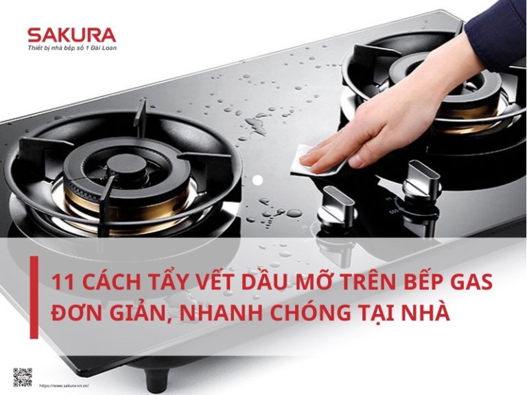 Cách tẩy vết dầu mỡ trến bếp ga