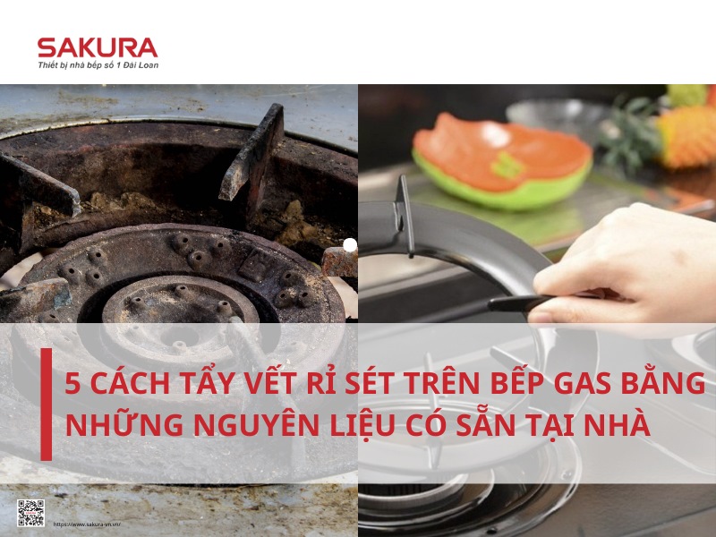 Cách tẩy vết rỉ sét trên bếp ga