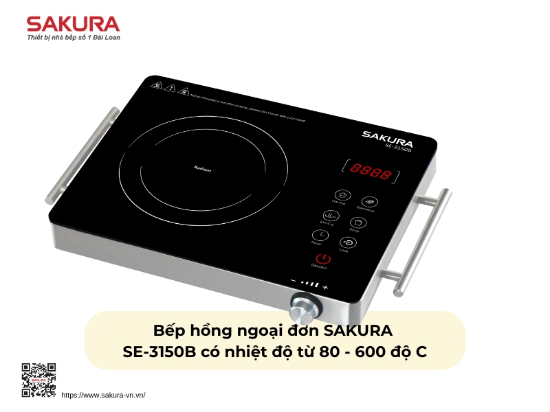 Nhiệt độ tối đa của bếp hồng ngoại SAKURA 3150b